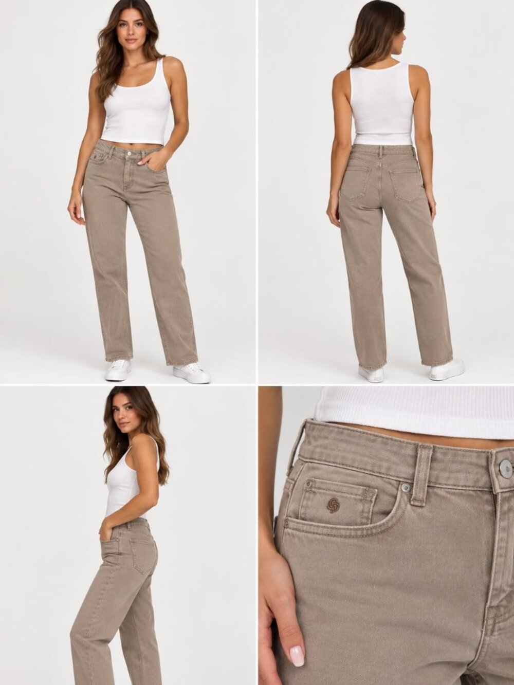 Gloria Vanderbilt Amanda Jeans Women’s 10 Short Beige Straight Leg Stretch